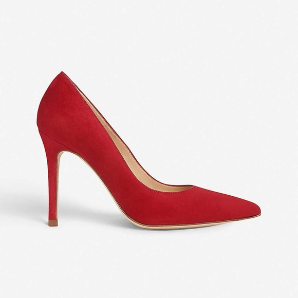 LK Bennett Shoes - LK Bennett Fern Red Suede Heels 36.5